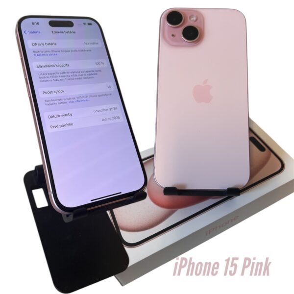 IPHONE 15 PINK 128GB ZÁRUKA 1 ROK